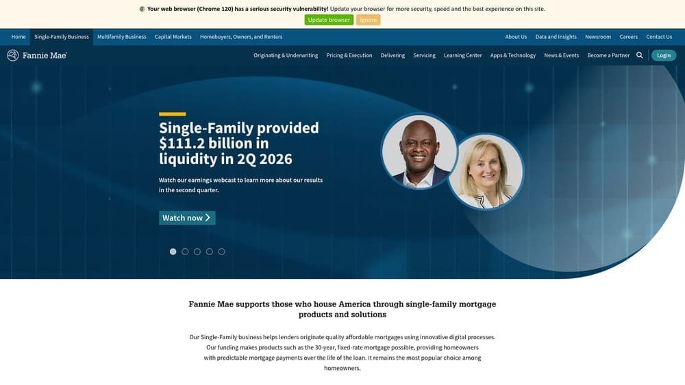 Screenshot of Fannie Mae Self-Employed Income Worksheet (Form 1084) website